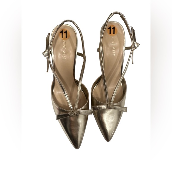 Nine West Womens Rands S3 Pointy Toe Pumps Straps Pull On Synthetic Sz 11 NWOB - Picture 2 of 14